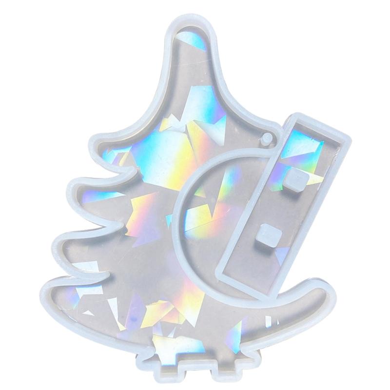 

Diy Light and Shadow Christmas Tree Ornament Silicone Mold Scented Gypsum Ornaments Drop Glue Resin Mold for Decoration 1 білий