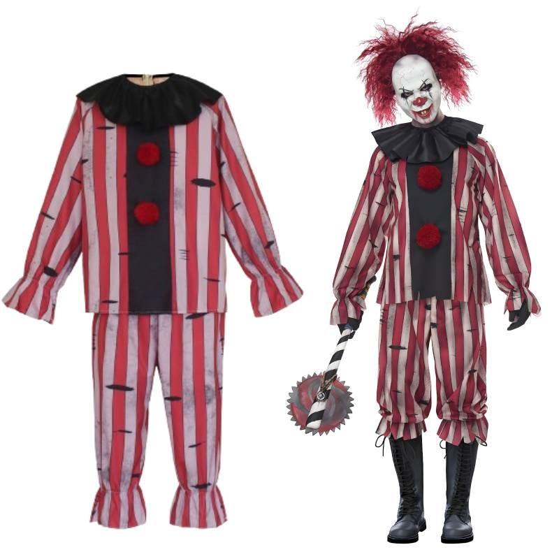 Clown Cosplay Costume For Halloween And Stage Performance With Polyester Fabric For Men And Women