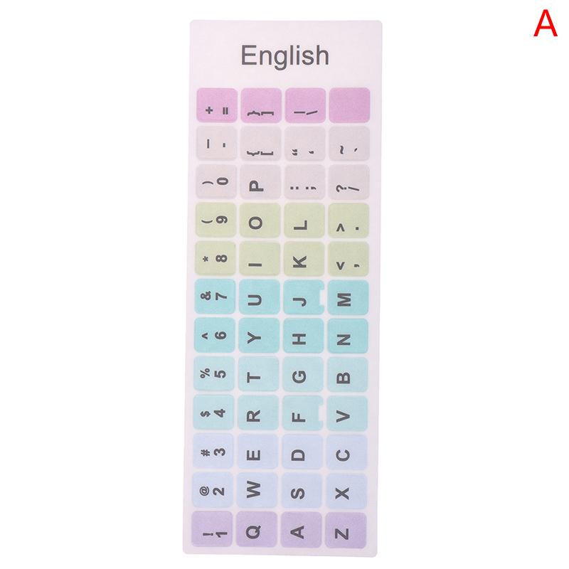 1Pc English Keyboard Sticker Makaron Color Key Sticker Desktop Computer Sticker