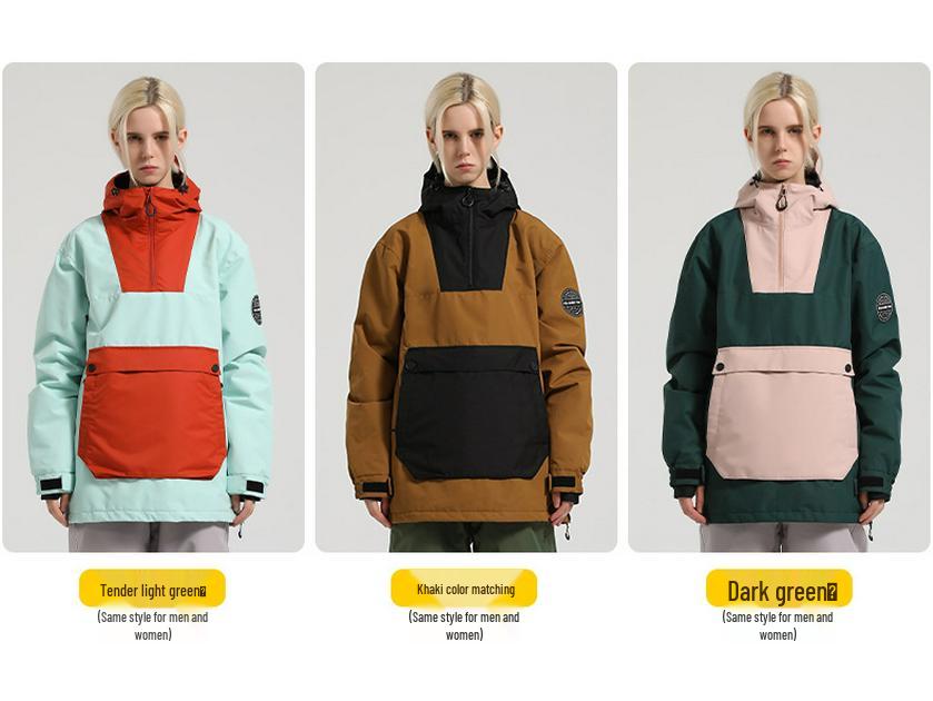 Unisex zimní barevně blokovaná sněhová kombinéza: Větruodolné, Voděodolné, Teplé, Venkovní lyžařské vybavení