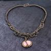 Pink Opal Handmade Copper Wire Wrap Jewelry Necklace 18" G2a91
