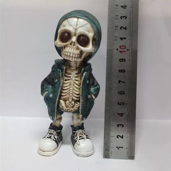 4 Styles Figurine Squelette Cool Poupée Squelette d'Halloween Ornement, Modèle Décoration Squelette Halloween Accessoire Halloween