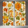 2pcs Decorative Curtains70s Style Castle Fairy Curtains   Watercolor Yellow Flowers   Green Leaves for Living Room