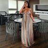European and American Foreign Trade Women's Clothing 2026 Summer New Sweet and Fresh Neck V-neck Halter Strap-up Striped Dress