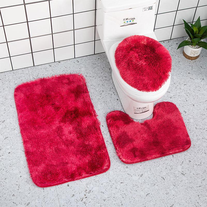3 Teile/satz Batik-Badezimmermatten-Set Bunte rutschfeste Bad-WC-Teppiche Rechteckige U-förmige Badezimmer-Toilettenvorleger und Deckelabdeckungsset