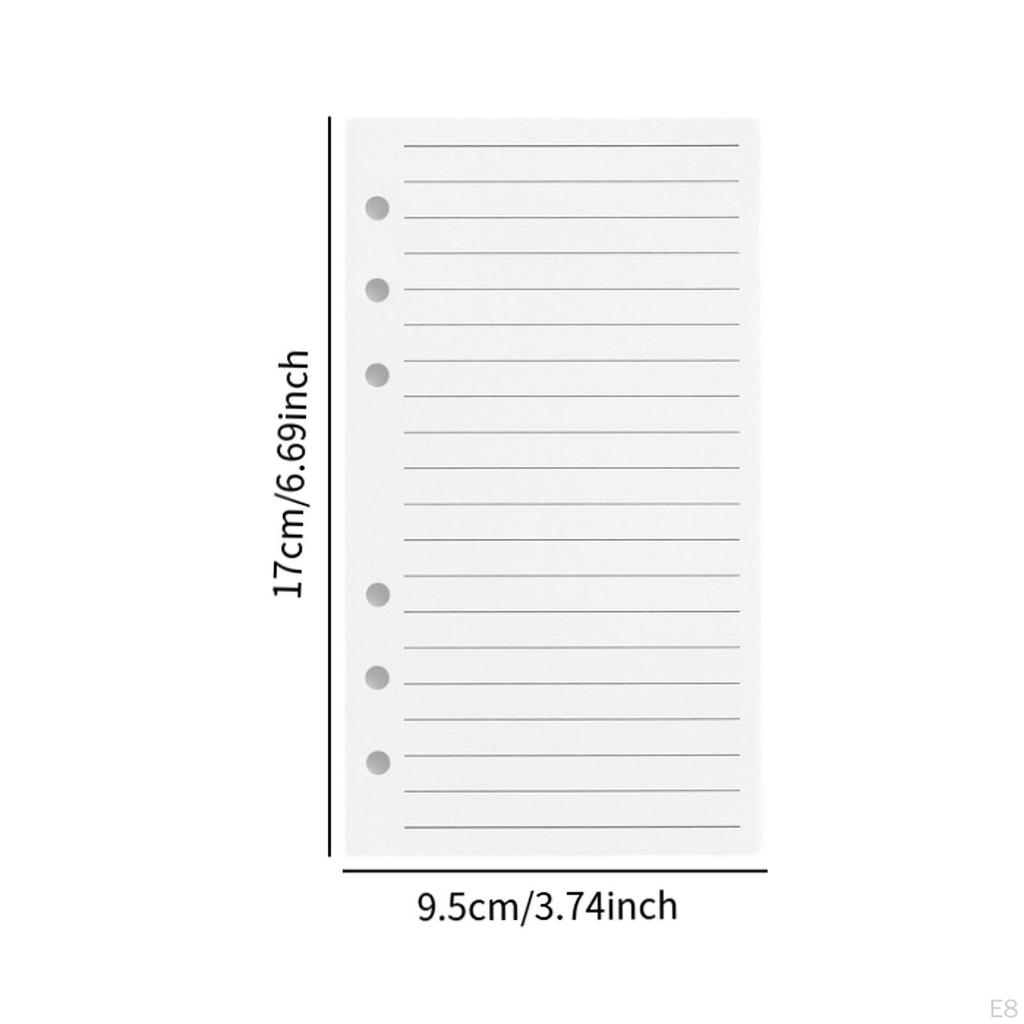 40 Blatt A6 Planer Binder Notizpapier Nachfüllseiten Loseblatt Herausnehmbar zur Organisation Tagebuch