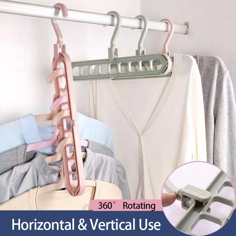 3pcs Multifunctional Hangers Heavy Duty Space Saving 9 Holes Clothes Organizer Wardrobe Hangers Save Wardrobe Space YG002