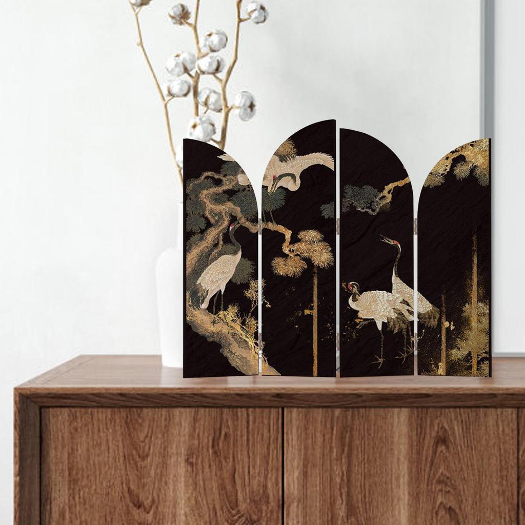 Chinese Design Screen Decoration Housewarming Gifts 4 Panel Divider for Shelf Fireplace Countertop Entrance Cabinet Bedroom