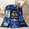 40th Birthday Celebration Quotes Blanket Warmthful Decor Great for Picnics Bed Office All-Season Use Warmthful Decor