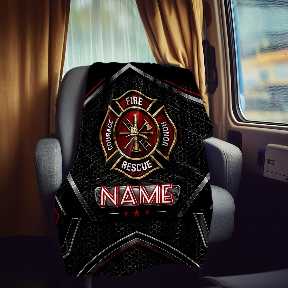 Fire Department Maltese Cross Rv Customize Your Name Blanket Comfortable Soft Lightweight Multiseasonal Blanket For Travel Camping Picnics Sofas Rvs