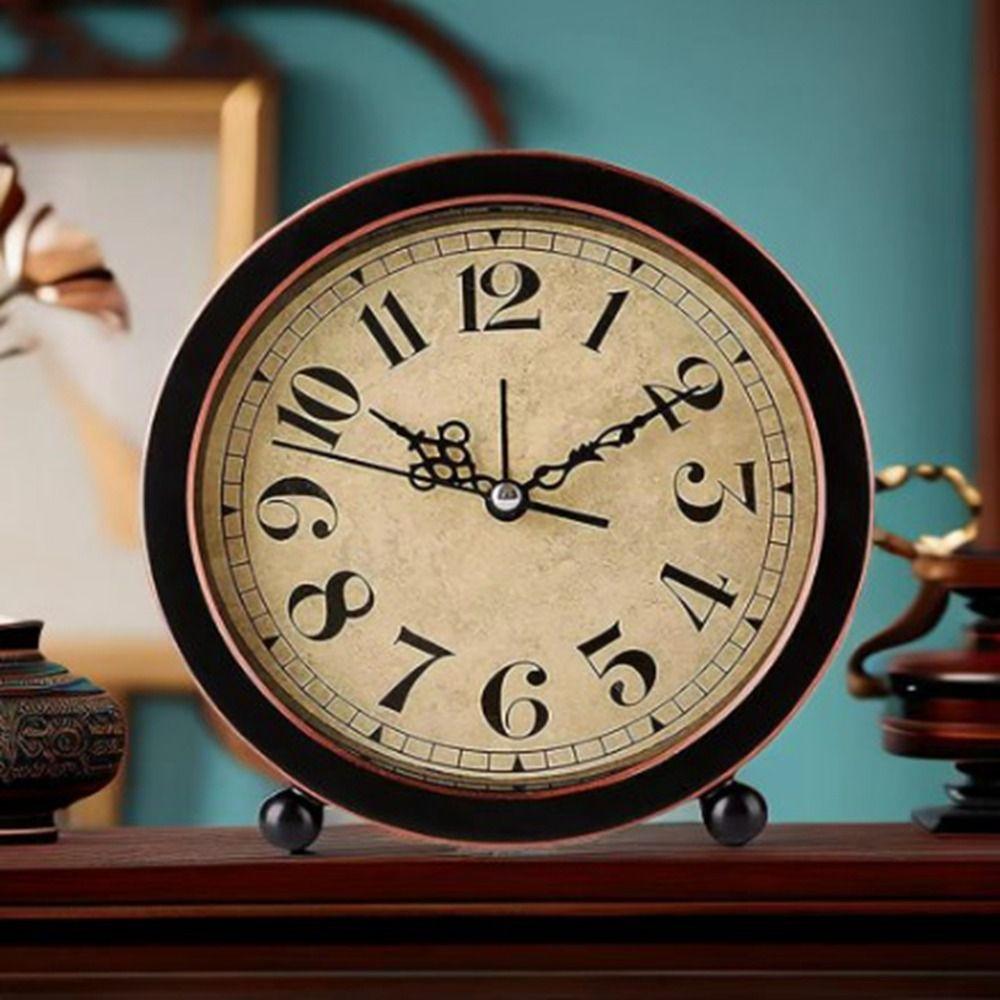 Chic Design Desk Alarm Clock European Style Simple Digital Clock Mute Bedside Clock  Tabletop
