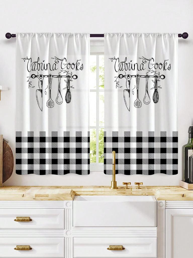 Small Window Curtains, Kitchen Cur interior decortains, Sho for home usert Curtains, Fresh, Rod Pocket, New Style, 2Pcs