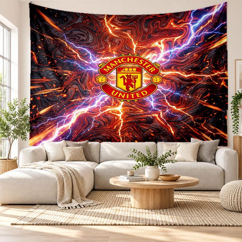 Manchester United Wall Tapestry, Soft Fabric Wall Hanging, Decorative Backdrop For Bedroom Home Wall Art