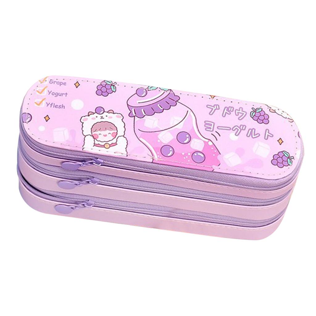 Large Pencil Case Multipurpose Cute Stylish 3 Layers Large Capacity Pencil Pouch with Class