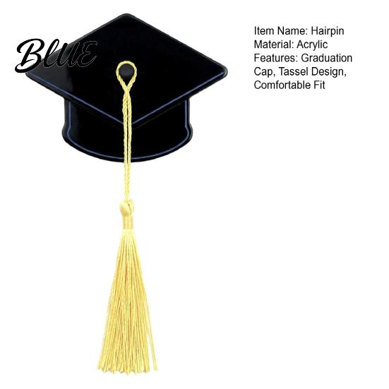 Tassel Hair Clip 1/2Pcs Mini Graduation Hat Hairpin with Small Cap Sturdy Claw Party Photo Accessory Half-up Hairstyle