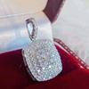 Huitan Full Bling Iced Women Out Pendant Pendant Necklace Shiny Cubic Zirconia Delicate Female Engagement Bridal Wedding Occasion Voguish Fashionable