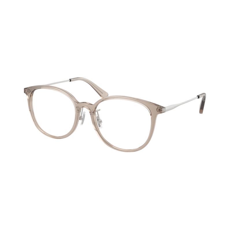 COACH optical glasses Temple logo engraved, large frame, small face, plate, irregular shape, glasses, same style for men коричневый