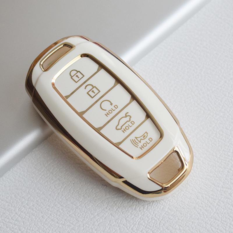 3/4/5 Buttons Tpu Car Key Case For Hyundai Palisade Grandeur Azera Elantra Gt Kona -26 Smart Fob Protector Cover Accessories