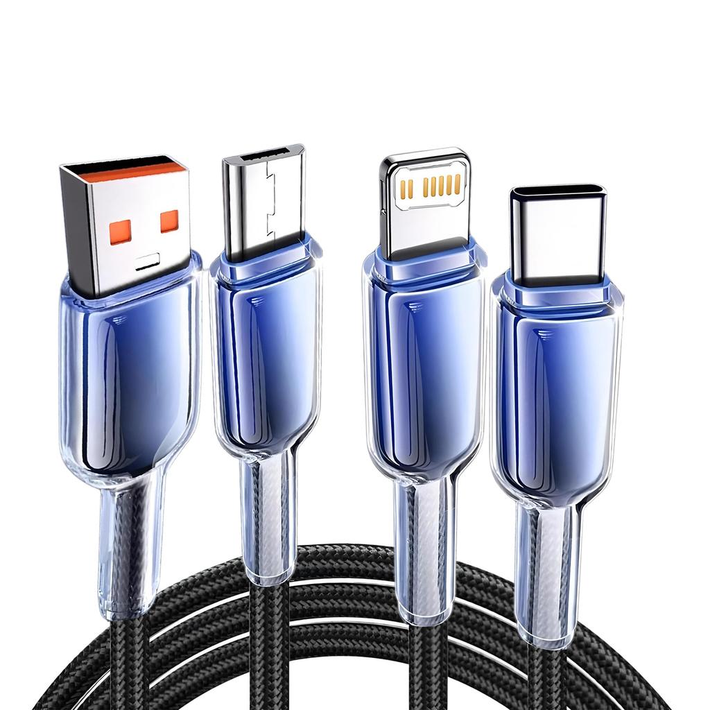 3 in 1 Fast Charging Type C USB Cable Type C Usb Micro For Iphone Samsung Huawei Xiaomi Multi Port Multiple Charging Wire