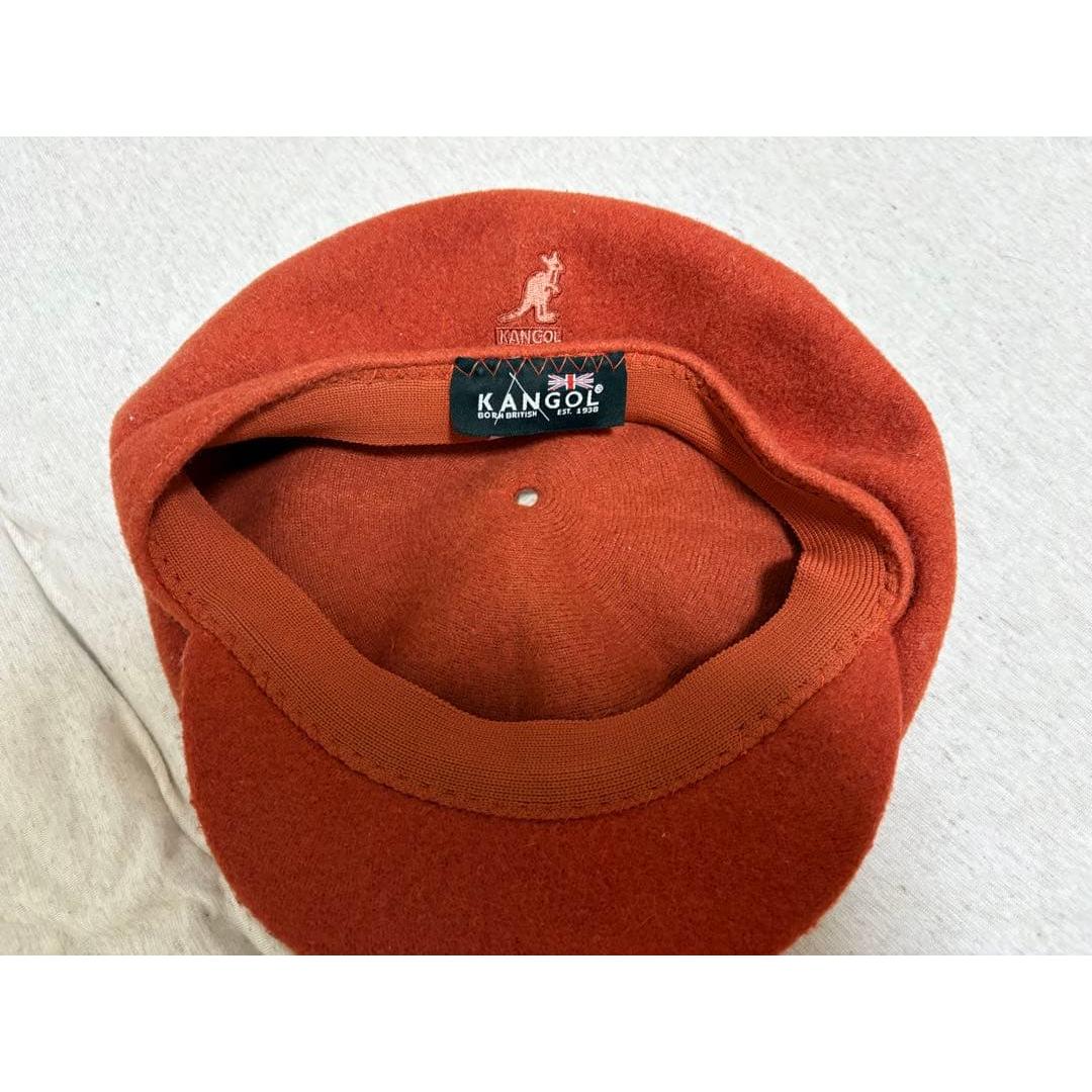 Used KANGOL Wool Spitfire Hunting Cap Orange M