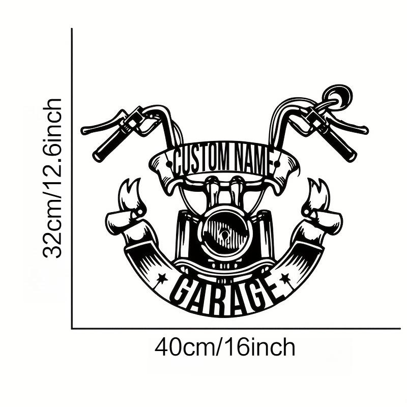 Motorcycle Garage Decor with Custom Name/Text, for Man Cave/Workshop/Rooms Decor, Birthday/Housewarming/Easter Present for Biker
