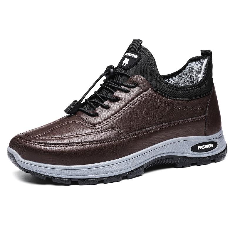 Mens Winter Ankle Boots Warm Non-slip Thick Sole Casual Cotton Shoes Daily Walking