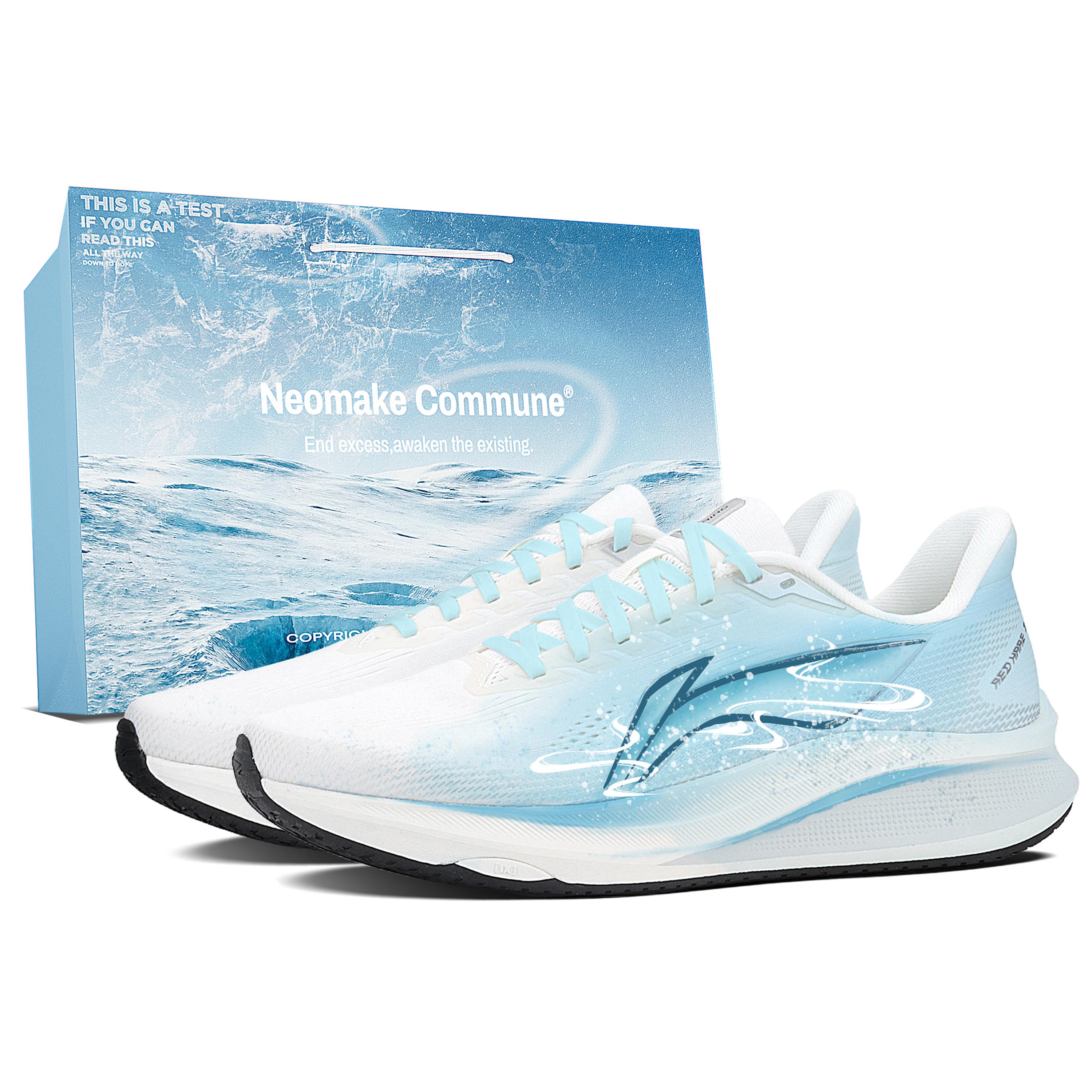 Li Ning Red Hare 9 Амортизирующие Дышащие Низкие Гоночные Тренировочные Марафонские Беговые Кроссовки Мужские Белый Синий ARPW003-8(Team1761-LD) 39