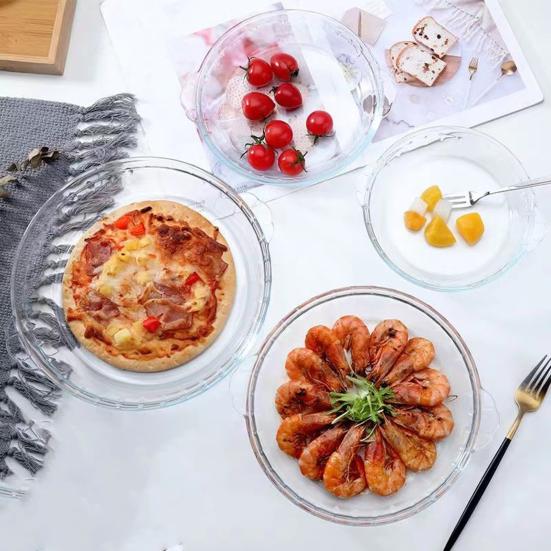 Skleněná koláčová forma na ovoce s vroubkovaným okrajem Hluboká vlnitá forma na pečení koláčů quiche do trouby a mikrovlnné trouby Pečicí náčiní pro domácnost a restauraci