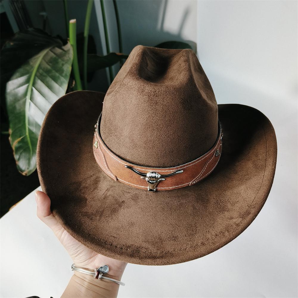 Sombreros de Cowboy Personalizados para mujer sombrero de cowboy retro hombres Sombrero de Mezclilla Estilo Cattleman Unisex Sombrero de Ante Ranchero para Hombre sombrero hombre