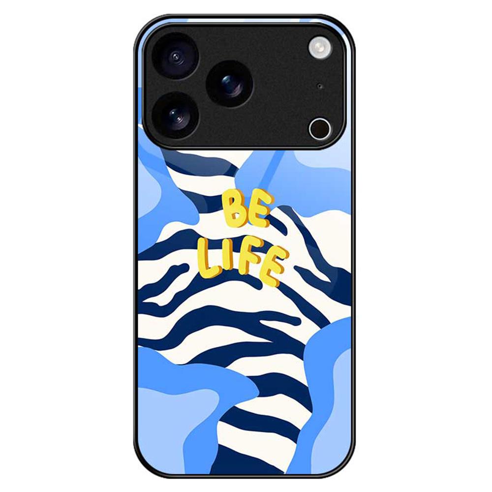 For iPhone 17 Pro Max Case Anti Drop TPU PC Tempered Glass Pattern Printing Phone Back Cover