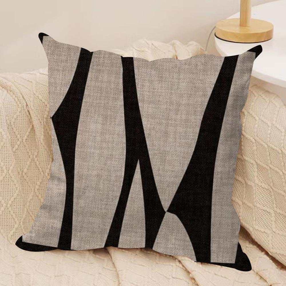 Reduced Geometry Cushion Cover Soft Plush Fabric Double-Sided Printed Sofa Cushion Cover for All Seasons Home Decor Gift