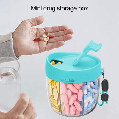 Pill Dispenser with 7 Compartments Anti-Mix Design Easy Access Pill Bottle Organizer Travel BPA-Free Pill Container