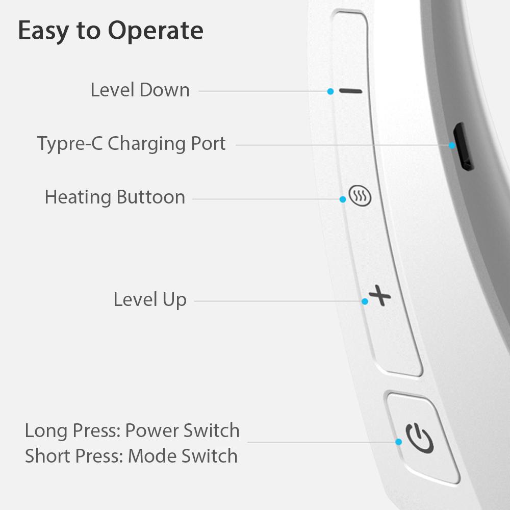 

Портативный электрический массажер шеи Нагревающий шейный массажер для облегчения боли в шее 5 режимов массажа 15