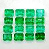 CERTIFIED Green Emerald Cut 6 PCS 60 Carat Natural Emerald Lot Loose Gemstone MQ-94