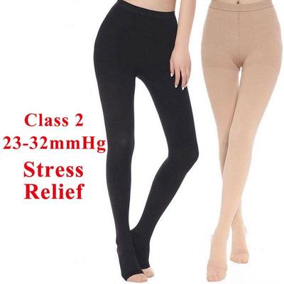 1 Paar Kompressionsstrümpfe, Druckstufe 2, offene Zehenstrumpfhose, Unisex, Stressabbauende Kompressionsstrümpfe
