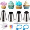 23-Piece Seamless Piping Tips Set Cake Decorating Rose Flower Icing Nozzles With Couplers Scissors