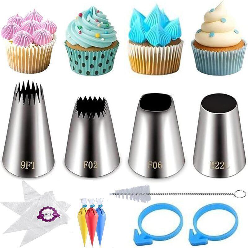 23-Piece Seamless Piping Tips Set Cake Decorating Rose Flower Icing Nozzles With Couplers Scissors