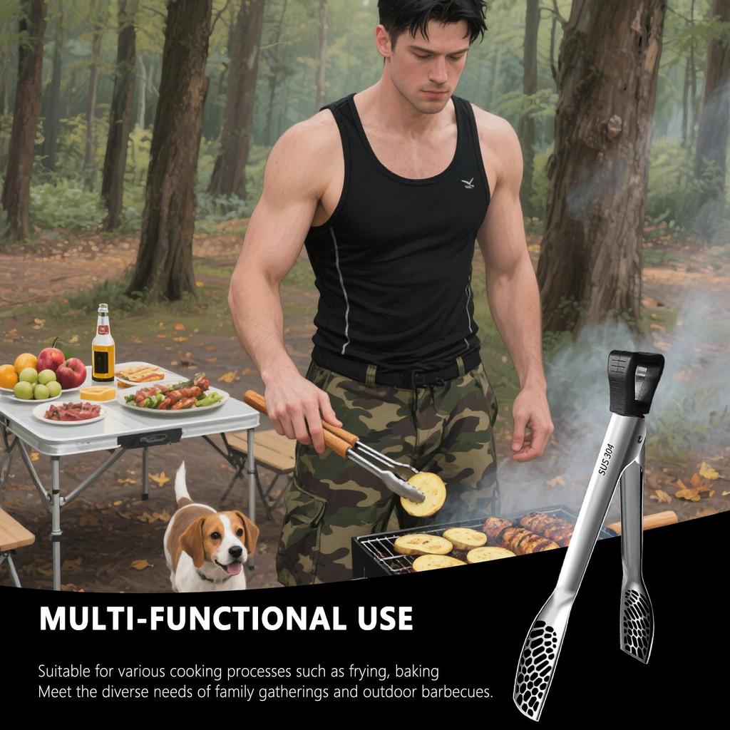 Tongs for Cooking Food Tweezers Kitchen Tongs Cooking Utensils Stainless Steel Long Grabber Kitchen Utensils Grilling