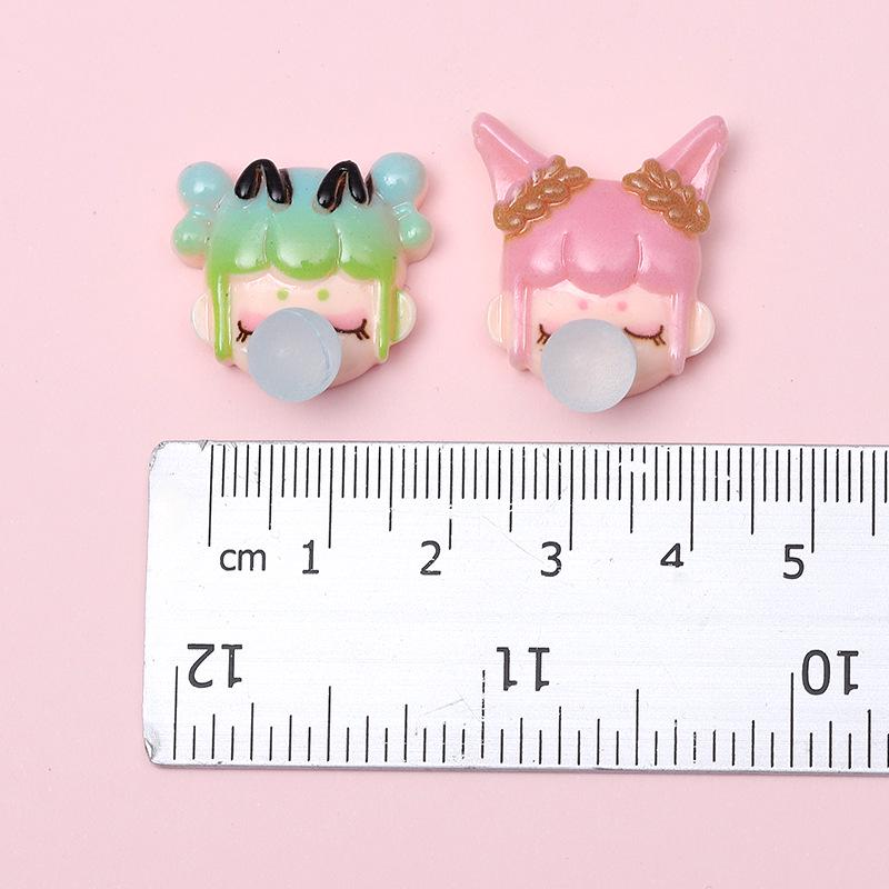 Cartoon Girl Bubble Dragon DIY Phone Case, Patches, Hair Clip, Crocs, and Water Bottle Decor.