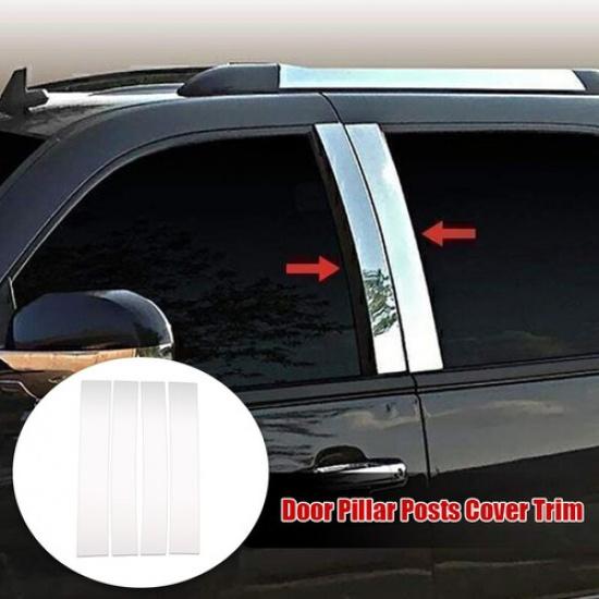 New Fits 2007-14 Cadillac Escalade ESV EXT SUV 4PC Chrome Pillar Posts Door Trim