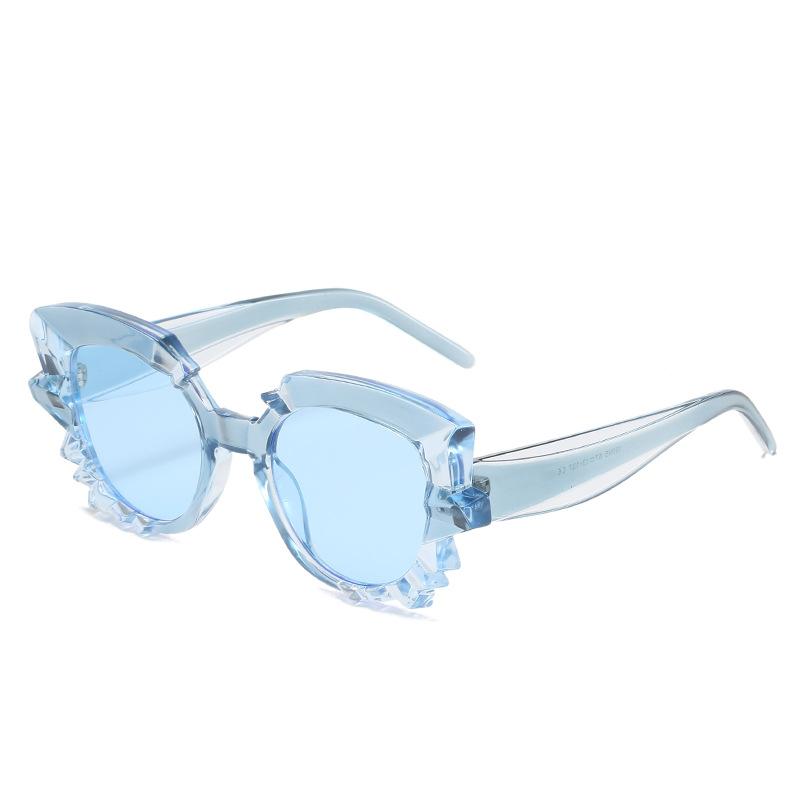 Ochelari de soare, Ochelari de soare retro poligonali de culoare multiplă castană de apă, Pentru femei, Ochelari de soare personalizați în formă de ochi de pisică