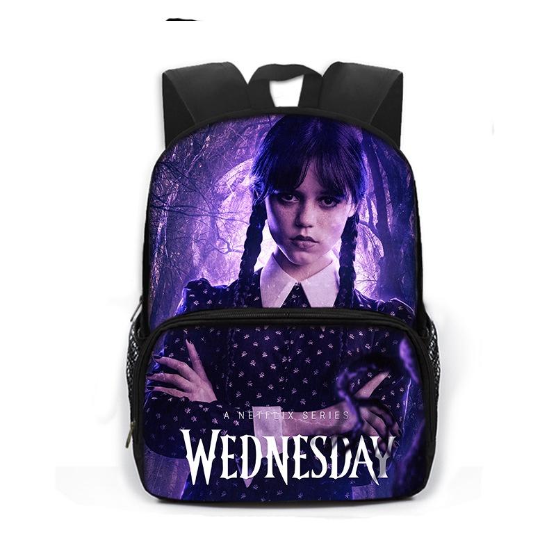 Wednesday The Adams Family Backpack – Large Capacity Schoolbag Travel Bag Kid Gift