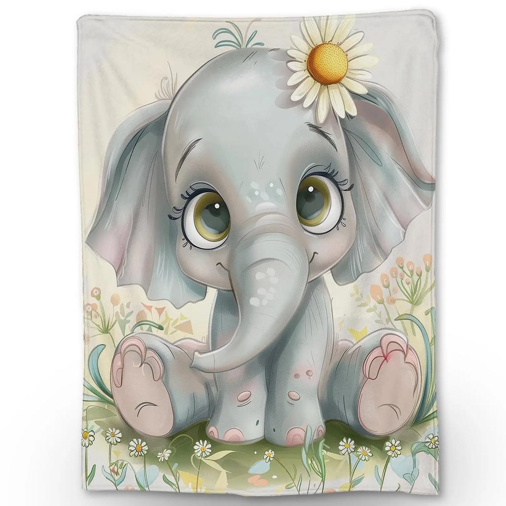 Elephant Blanket Gifts for Women Girls Super Soft Cozy Elephant Throw Blanket Warm Fuzzy Plush Fleece Bedding Decor Blanket