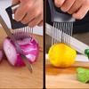 Stainless Steel Onion & Lemon Slicer - Manual, Hand-Safe Fruit Cutter for Kitchen and Restaurant Use