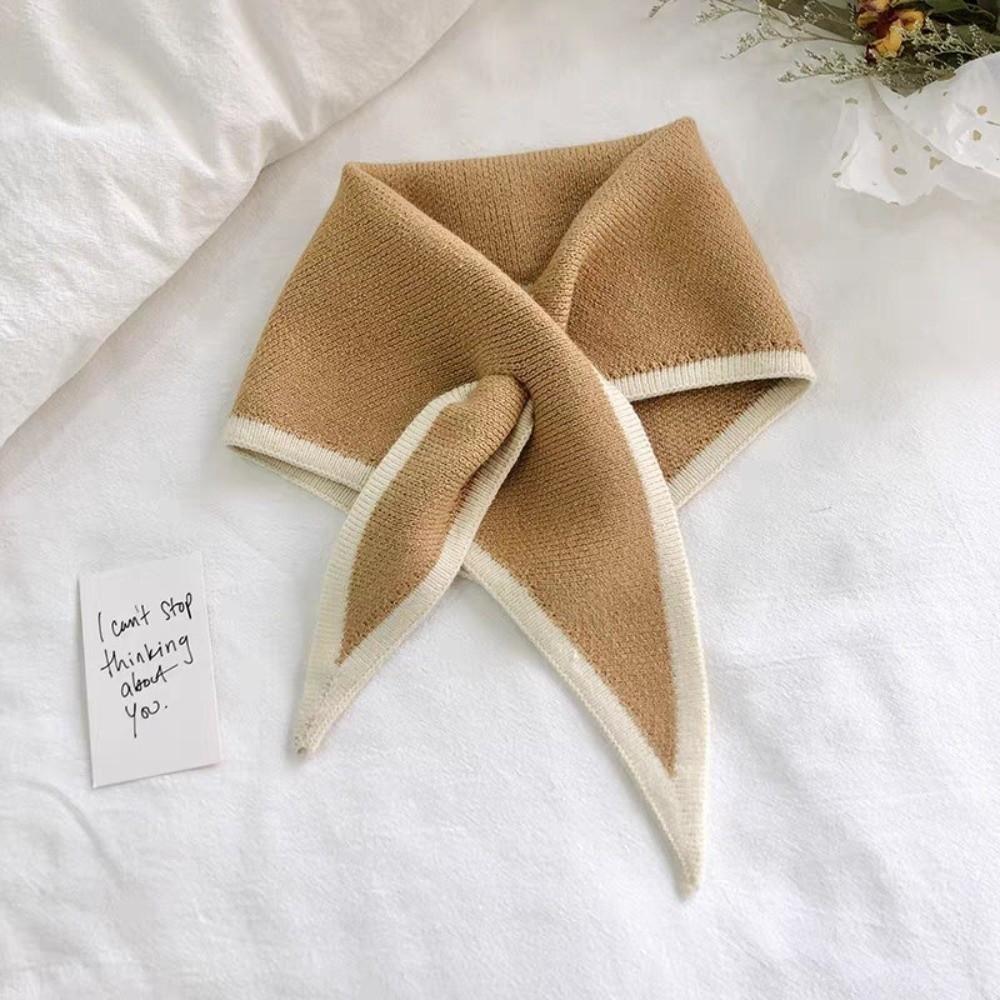 Windproof Knitted Scarf Triangle Cross Neckerchief Fashion False Collar  Autumn Winter