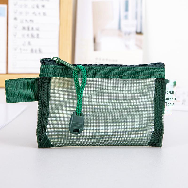 

Корейская ретро-прозрачная сетчатая сумка на молнии для хранения карт и монет Flat type [11*7.5cm]