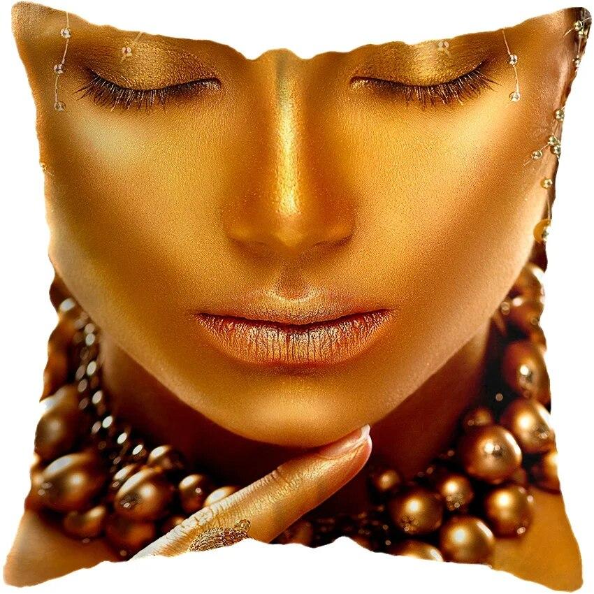 Home Decor Fashion Afro Black Women Girls Sofa Pillowcases Bedroom Living Room Cushion Covers