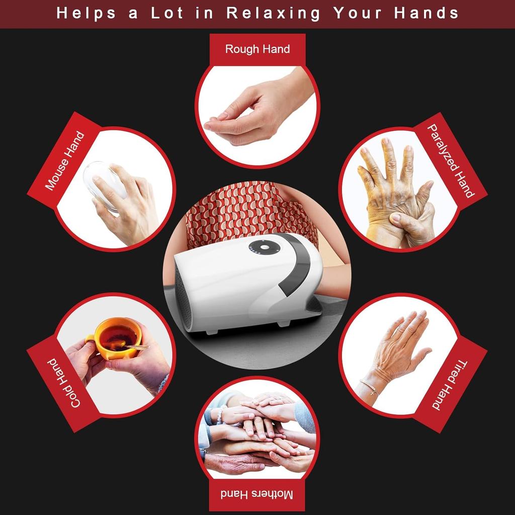 Electric Finger Massager Palm Finger Air Pressure Kneading Heat Therapy Smart Wireless Multi-Function Hand Massager