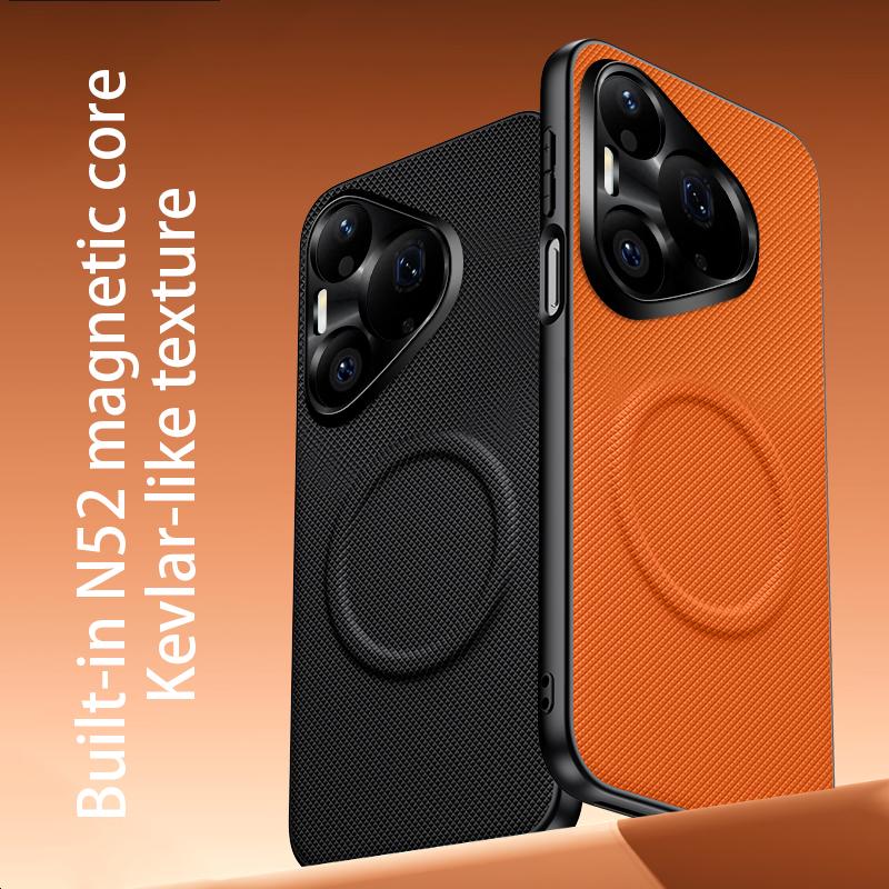 For Huawei Pura 90 Pro Max Fabric Leather Lens Protection Case For Pura 80 Ultra 70 60 50Pro For Magsafe Wireless Charging Cover