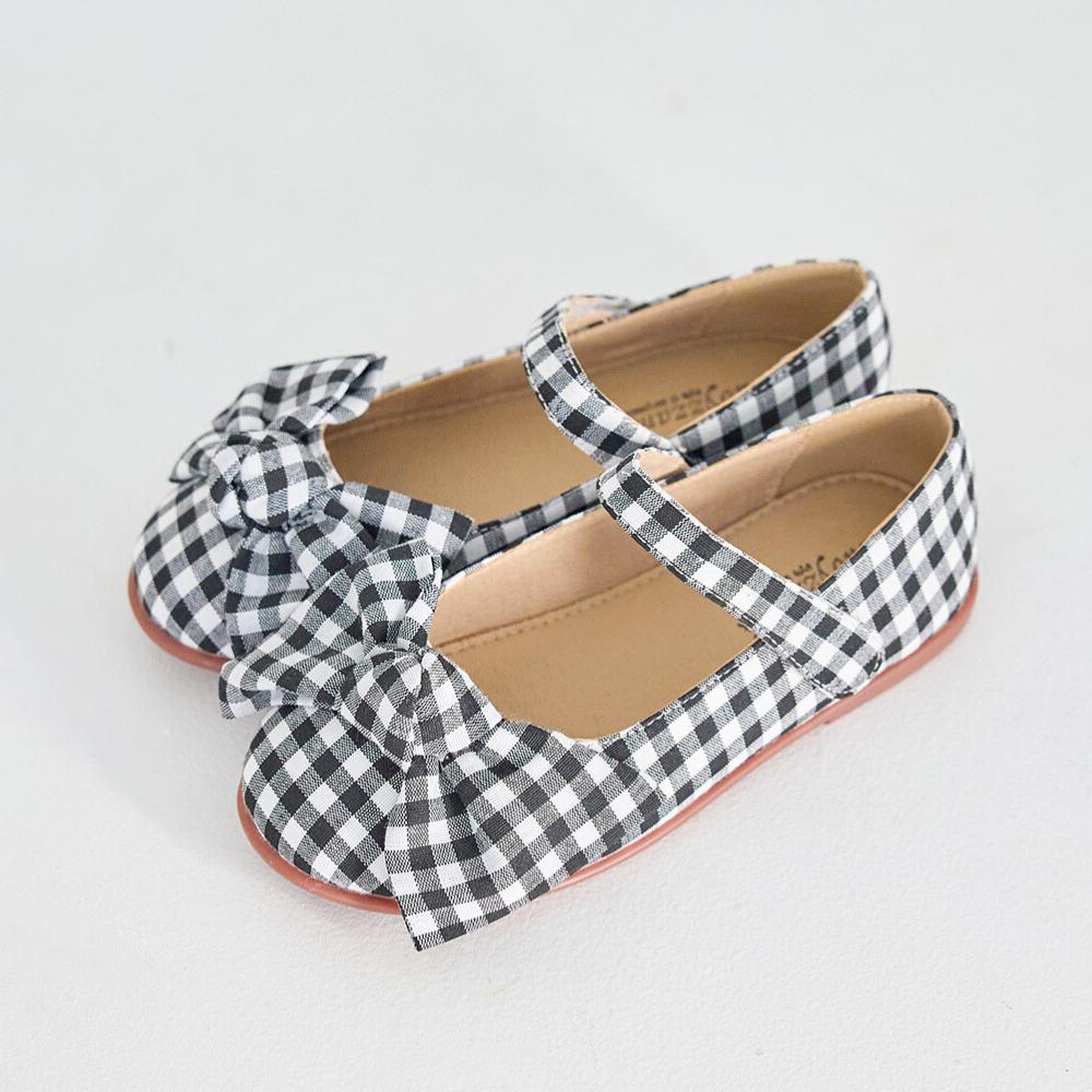 [Babyzzam] Girls' Check Flats Black [Y978-10001]